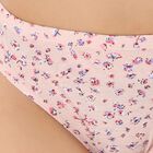 Women's Light Pink Regular Fit Floral Bikini Panty, Peach, small