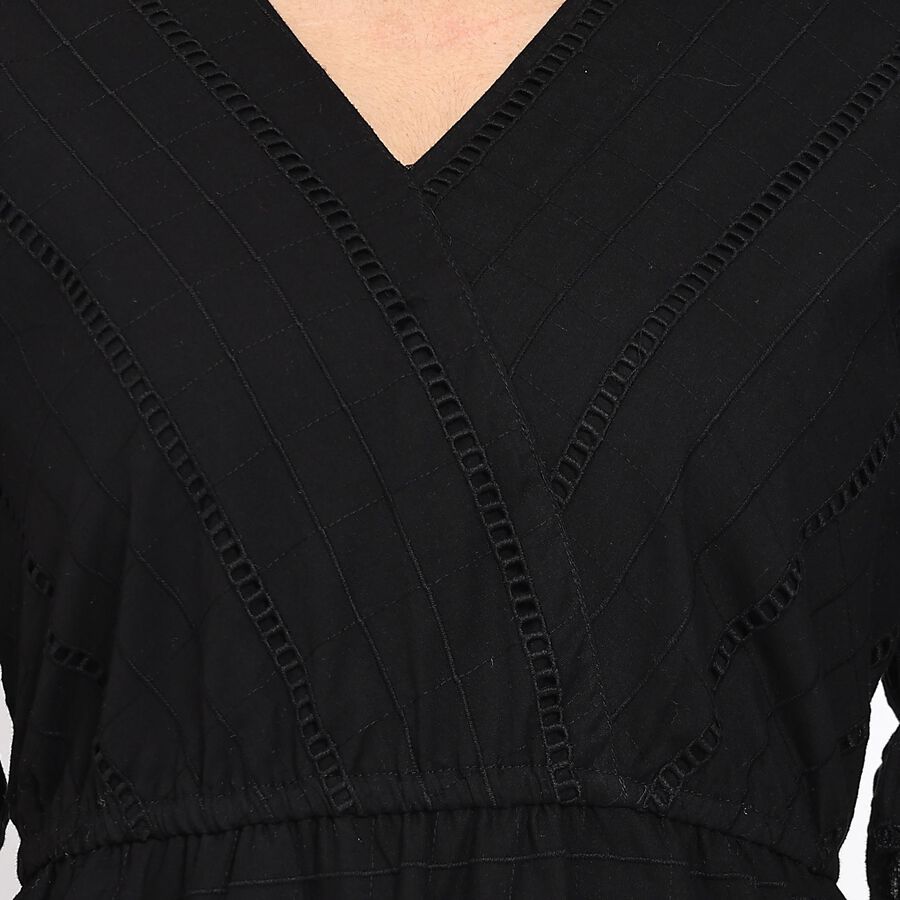 Ladies' 100% Cotton Dress , Black, large image number null