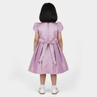 Girls' Lilac Puff Sleeve Embellished Party Frock, Lilac, small