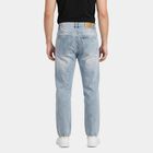 Men's Light Blue Straight Fit Washed Jeans, Ice Blue, small