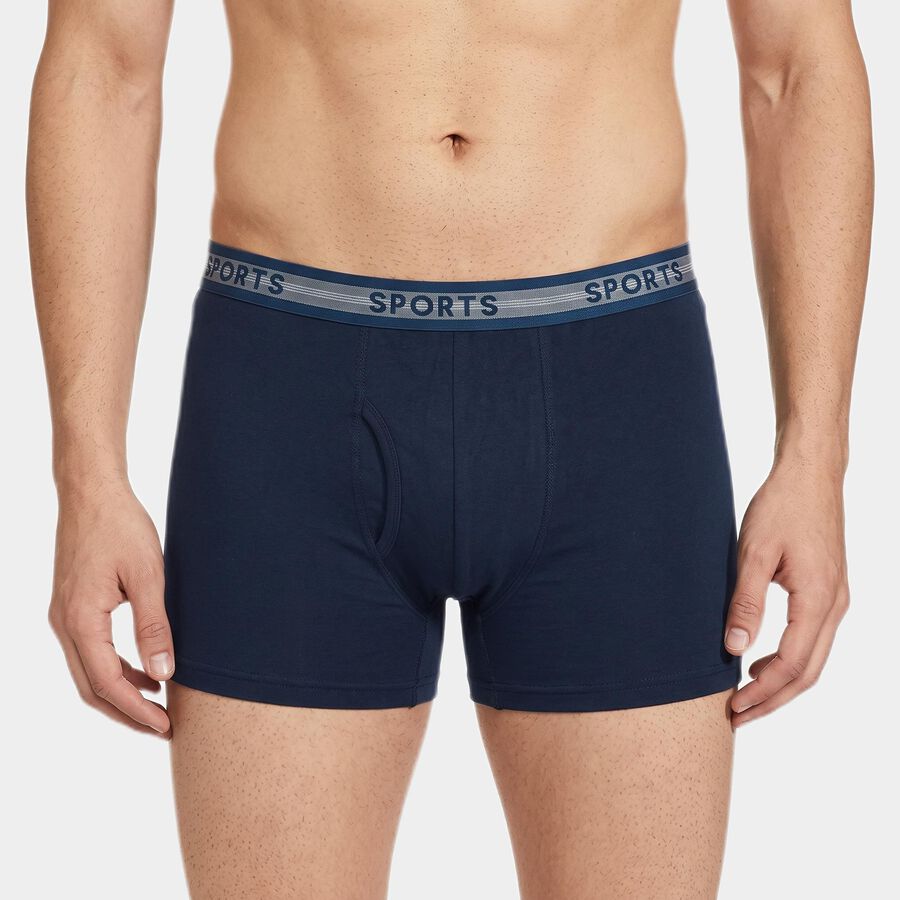 Men's Olive Green Regular Fit Solid Trunks, ओलिव, large