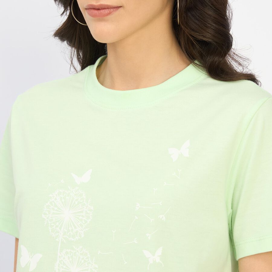 Ladies' Round Neck T-Shirt, Neon Green, large image number null