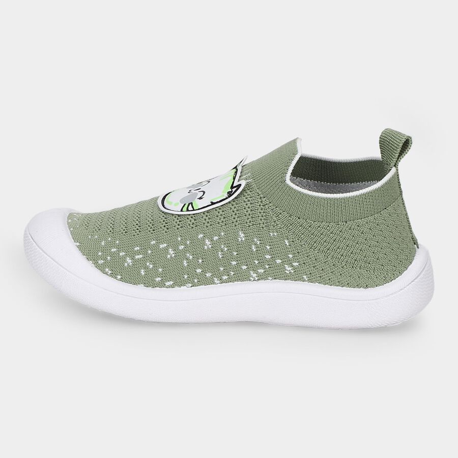 Boys' Green Slip-On Casual Sneakers, हरा, large