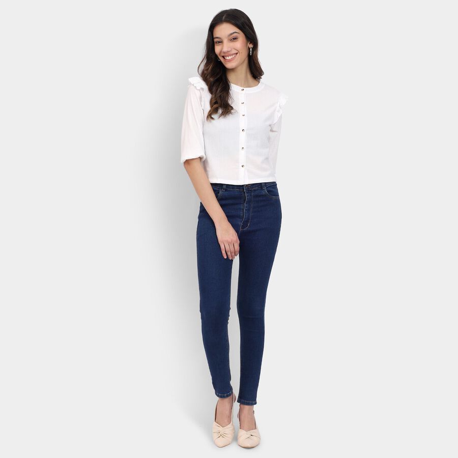 Ladies'  Crop  Top, White, large image number null