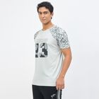 Men's Light Grey Round Neck Athleisure Drifit T-Shirt, Light Grey, small