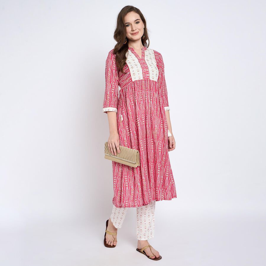 Ladies' Kurta Pyjama Set, Fuchsia, large image number null