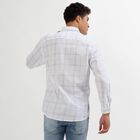 Men's Rich Eggshell White Cotton Mandarin Collar Casual Shirt, White, small image number null