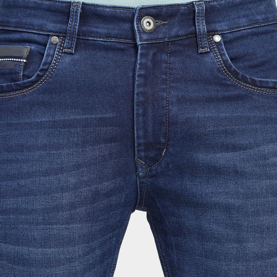 Men's Slim Fit Jeans, मध्यम नीला, large image number null