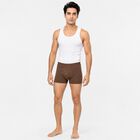 Men Brown Regular Fit Solid Trunks, Brown, small