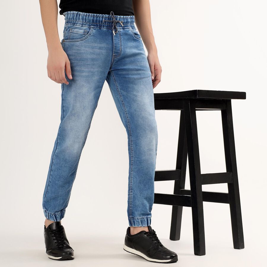 Men's Jogger Slim Fit Jeans , Mid Blue, large image number null