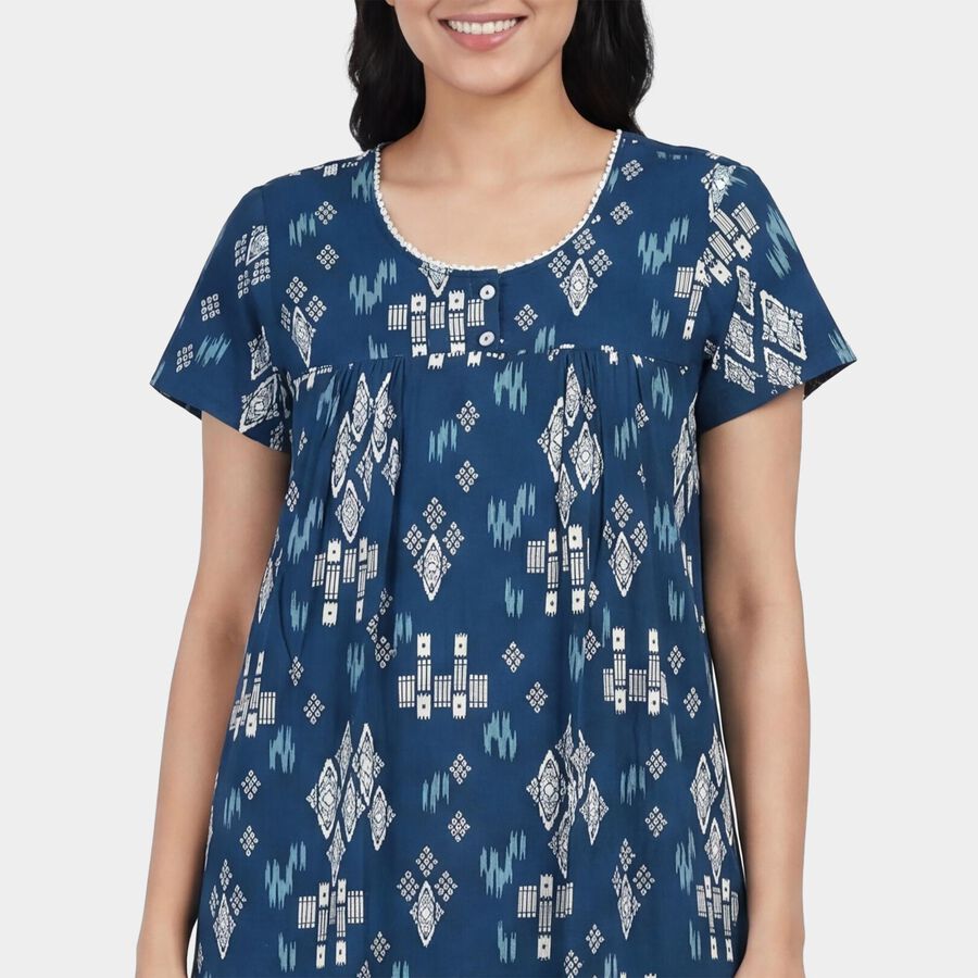 Women's Dark Blue Nighty, Dark Blue, large