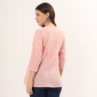 Women's Pink Cotton Round Neck Floral Printed Kurti, Light Pink, small