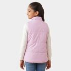 Girls' Lilac Stand Collar Puffer Jacket, Lilac, small