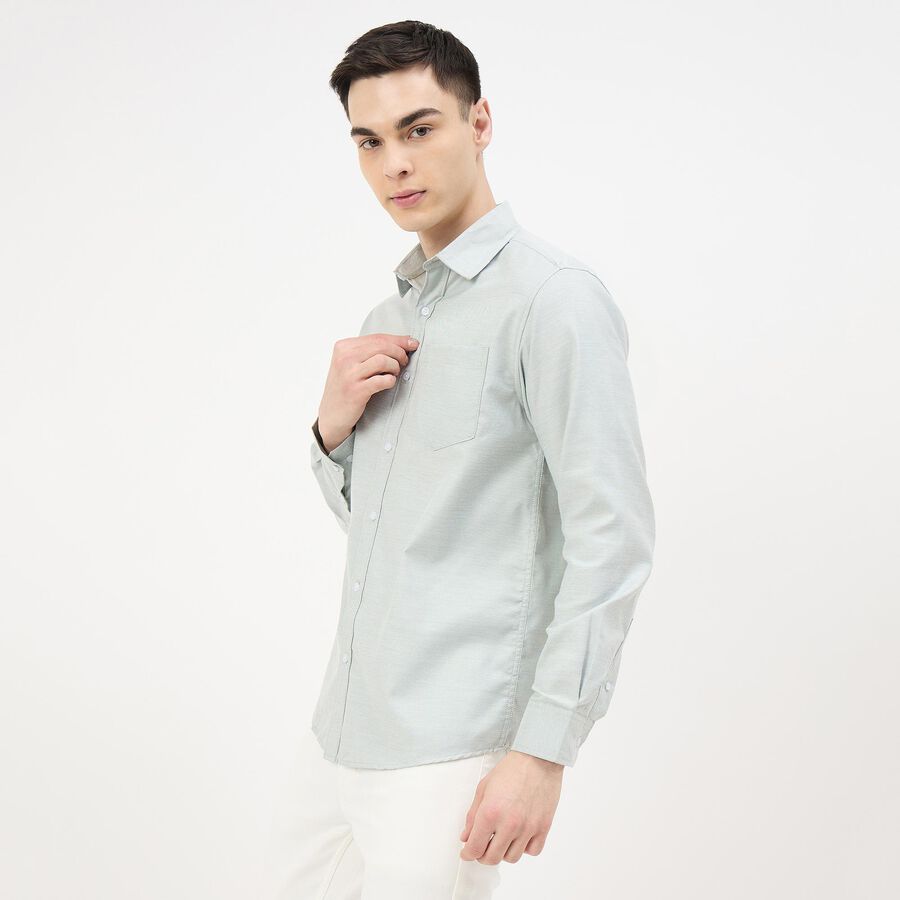 Men's Mint Spread Collar Classic Formal Shirt, Light Green, large