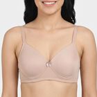 Women's Brown V Neck T-Shirt Bra, Brown, small