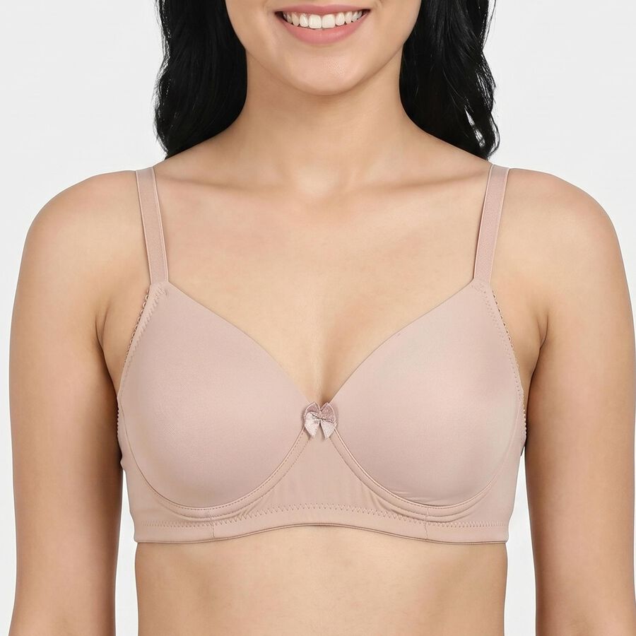 Women's Brown V Neck T-Shirt Bra, Brown, large