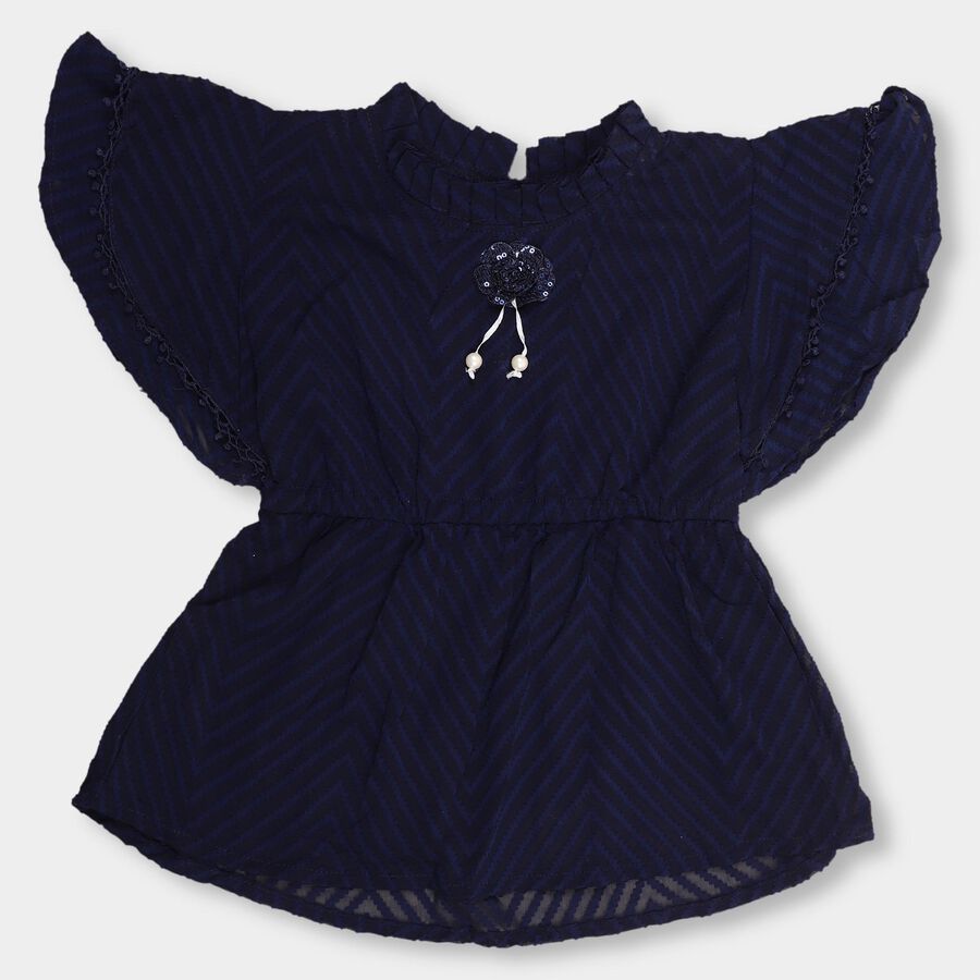 Girls' T-Shirt, नेवी ब्लू, large