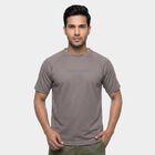 Men's Grey Crew Neck Regular Drifit T-Shirt, गहरा ग्रे, small