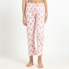Ladies' Soft Pink Printed Cotton Blend Full-Length Pyjama, Light Pink, small image number null