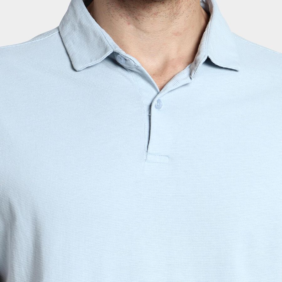 Men's 100% Cotton Polo Shirt, Light Blue, large image number null