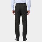 Men's Charcoal Slim Fit Flat-Front Formal Trousers, चारकोल, small