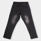 Boys' Faded Black Regular Fit Elastic Waist Jeans, काला, small image number null