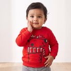 Infants Red Crew Neck Pullover Sweatshirt, Red, small