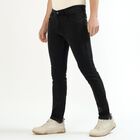 Men's Jet Black Slim Fit Stretchable Jeans, गहरा ग्रे, small
