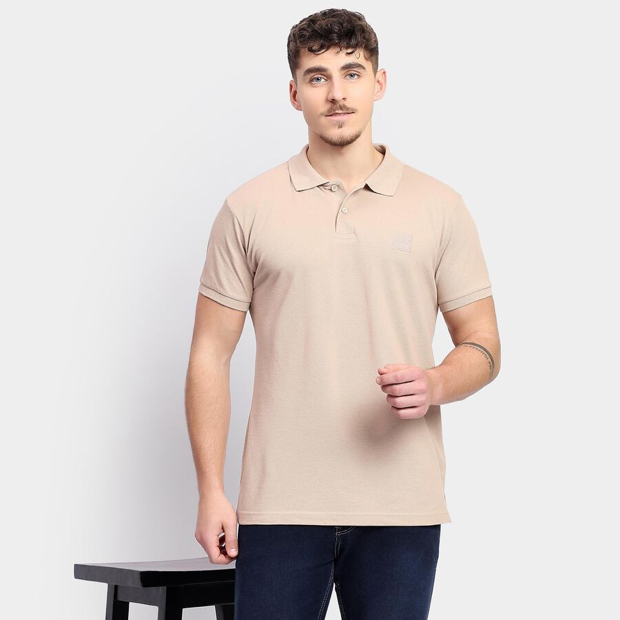 Men's Collared Half Sleeves T-Shirt , गहरा पीला, large image number null