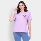 Ladies' 100% Cotton Round Neck T-Shirt , लाइलेक, small image number null