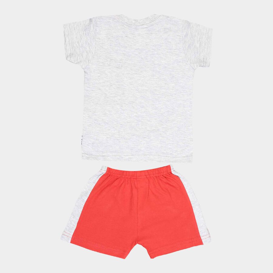 Infants Cotton Round Neck Baba Suit, Red, large image number null