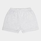 Infants Solid Elasticated Half Pant, Melange Light Grey, small image number null