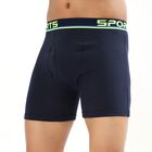 Men's Deep Midnight Navy Long-Length Trunks, Navy Blue, small image number null