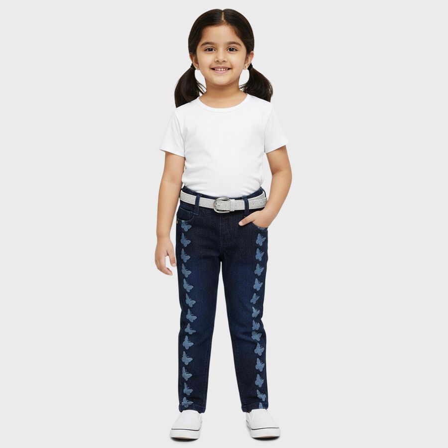 Girls' Jeans, Dark Blue, large
