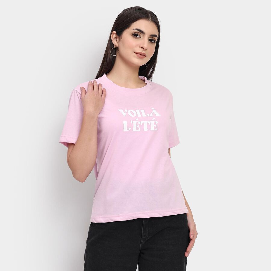 Ladies' Round Neck T-Shirt , लाइलेक, large image number null