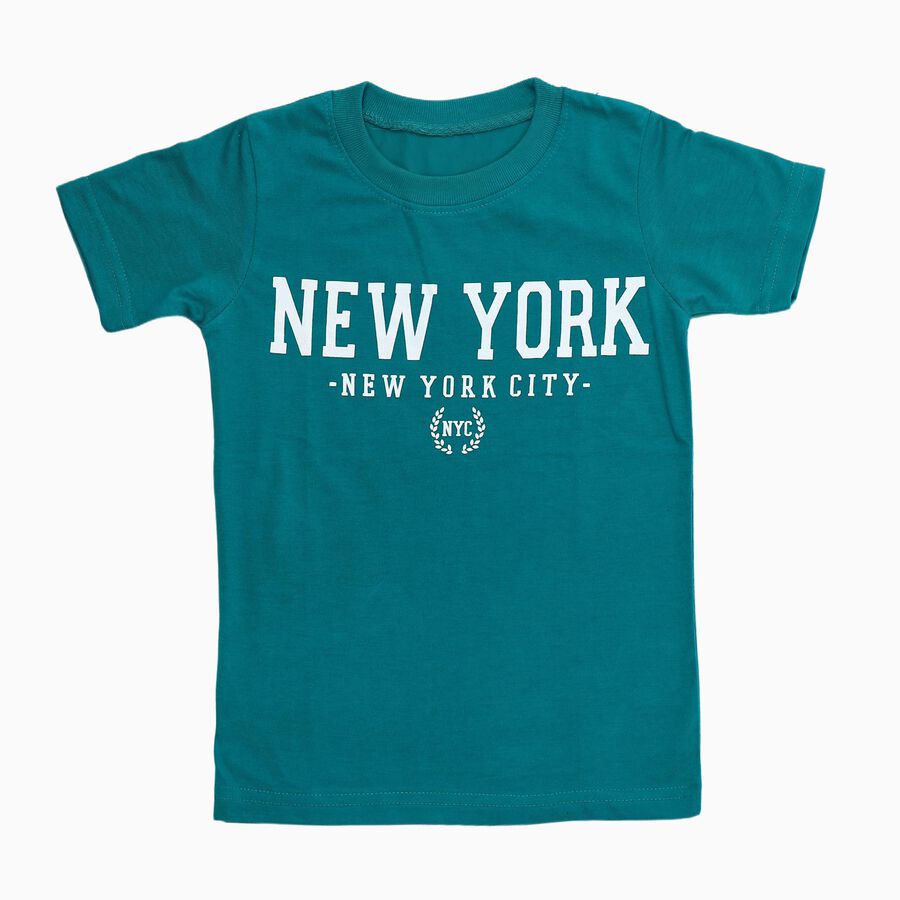 Boys' Half Sleeves T-Shirt, Dark Green, large image number null