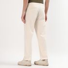 Men's Soft Beige Slim Fit Drawstring Casual Trousers, एक्रू मिश्रित, small image number null