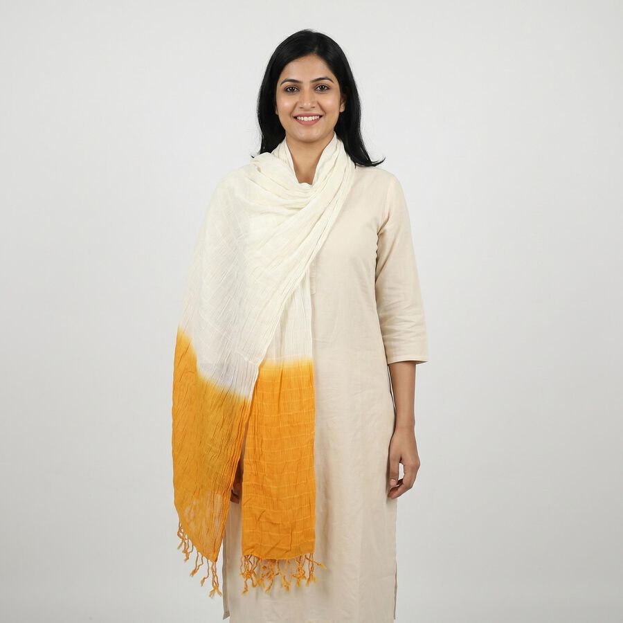 Women's Mustard Printed Dupatta, Mustard, large