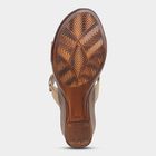 Women's Light Beige Buckle Strap Wedge Sandals, Beige, small image number null