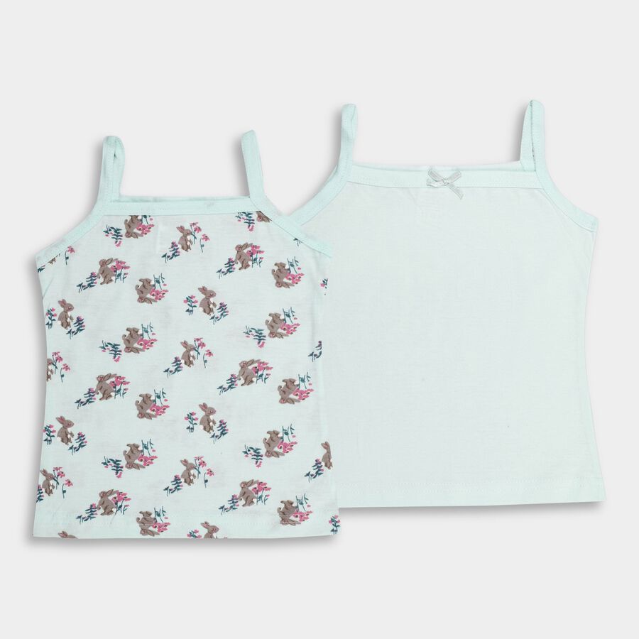 Girls' 100% Cotton Vest (Pack of 2), Light Blue, large image number null