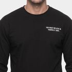 Men's Black Crew Neck Regular T-Shirt, Black, small