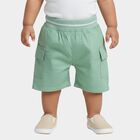 Infants' Mint Green Regular Fit Cargo Half Pant, Light Green, small