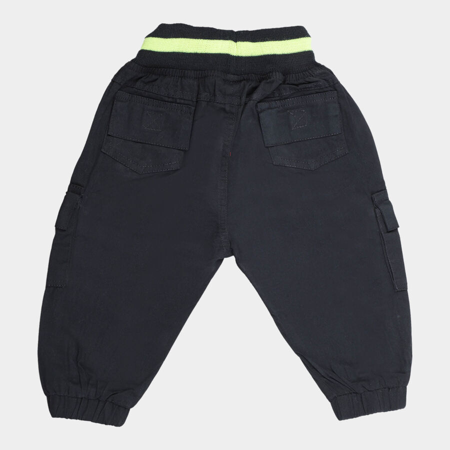 Infants Cotton Solid Trousers, Navy Blue, large image number null