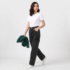 Women's Black Cargo Fit Washed Jeans, काला, small
