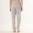 Women's Muted Grey Geometric Printed Full-Length Pyjama, Light Grey, small