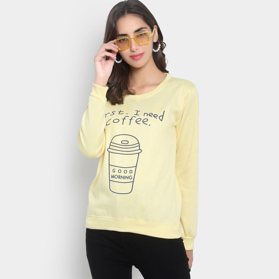 Round Neck Sweatshirt, Yellow, large image number null