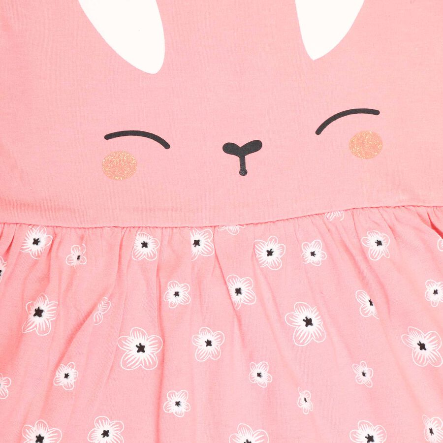 Girls Cotton Frock, Light Pink, large image number null