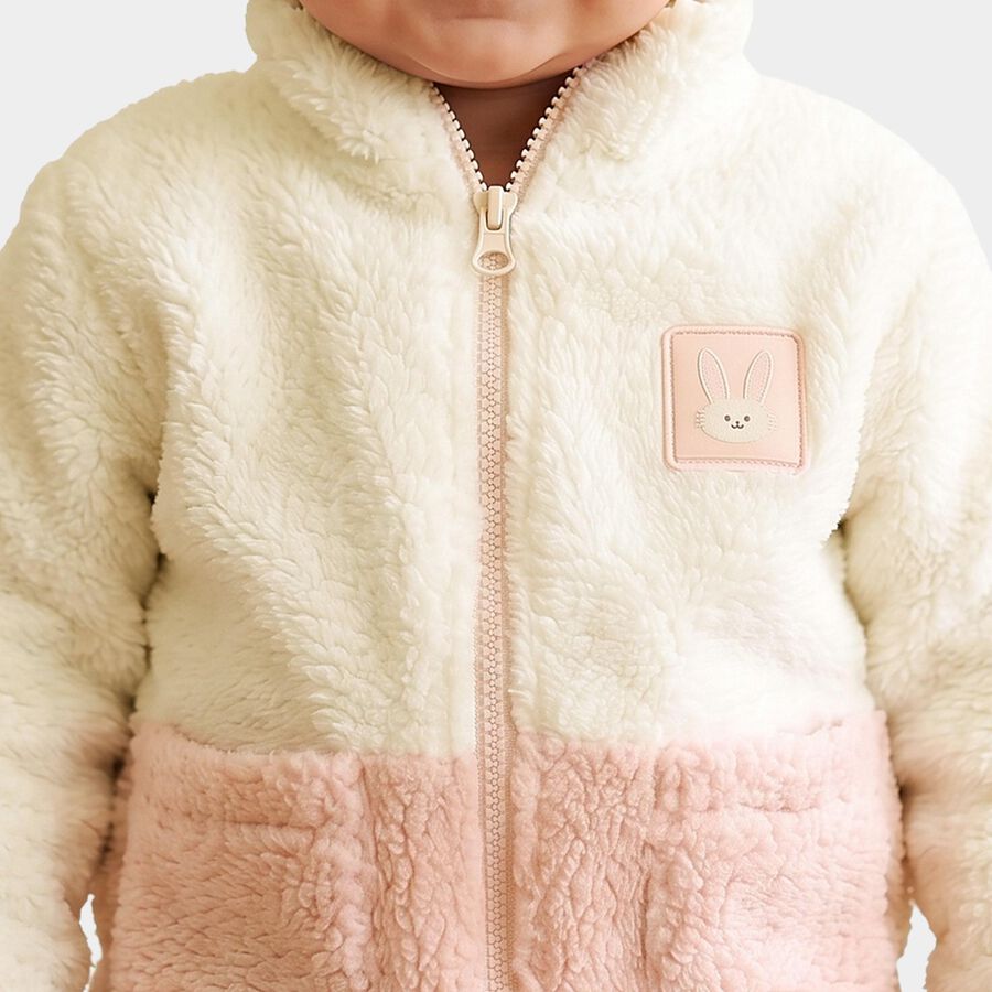Infants' Light Pink High Neck Zip-Up Sweatshirt, Light Pink, large