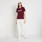 Ladies' Round Neck T-Shirt , Wine, small image number null