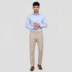 Men's Silver Slim Fit Chino Casual Trousers, Silver, small